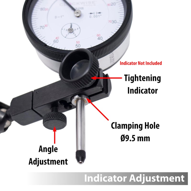 Clockwise Tools Magnetic Base, MGBR-01, Magnetic Stand for Digital Dial Indicators, 176lbs Max Pull - Image 4